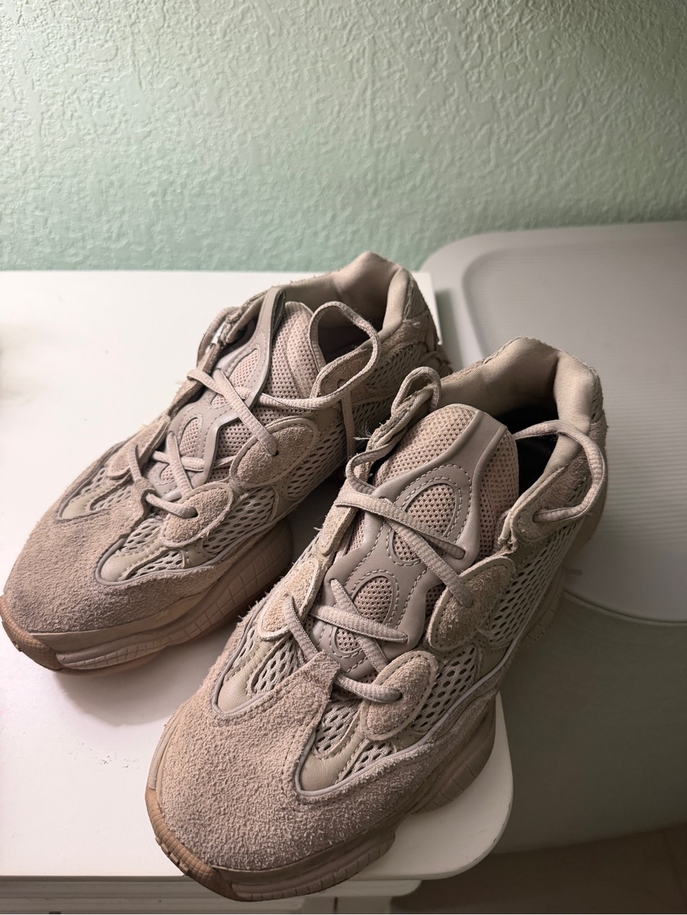 Size 7 (USA) | Adidas Yeezy 500 Taupe ‘Light’ | Women's Suede & Mesh Sneakers